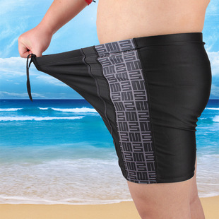 Swimming trunks men's plus fat increase men's fat swimming trunks large adult five-point loose quick-drying swimming trunks men's wholesale