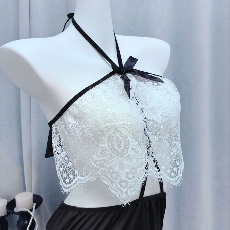 Guisu! New Style Women's Lingerie, French-Style Sexy Backless Lace Nightdress, Sexy Secretary Temptation