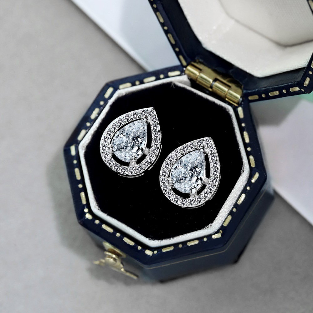 Water Droplets Pattern Casual Simple Style Streetwear Water Droplets Sterling Silver Plating Zircon Women's Jewelry Set