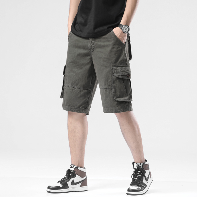 Summer New Korean Style Loose Casual Cargo Shorts with Multiple Pockets for Men, Versatile Cross-Border Exclusive for Amazon 97053