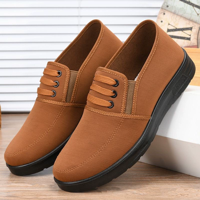 Оптовая и розничная торговля старая пекинская обувь из ткани один педаль папы обувь противоскользящая и износостойкая повседневная рабочая обувь дышащая легкая тканая обувь