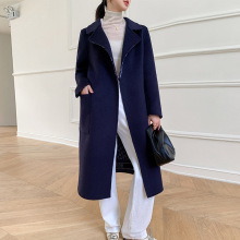 2023年秋冬新款双面纯羊毛大衣欧美时尚高级感气质款宽松长款外套