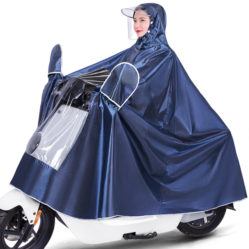 Coche eléctrico impermeable motocicleta poncho extra-grande engrosada sola moda máscara impermeable bicicleta impermeable adulto