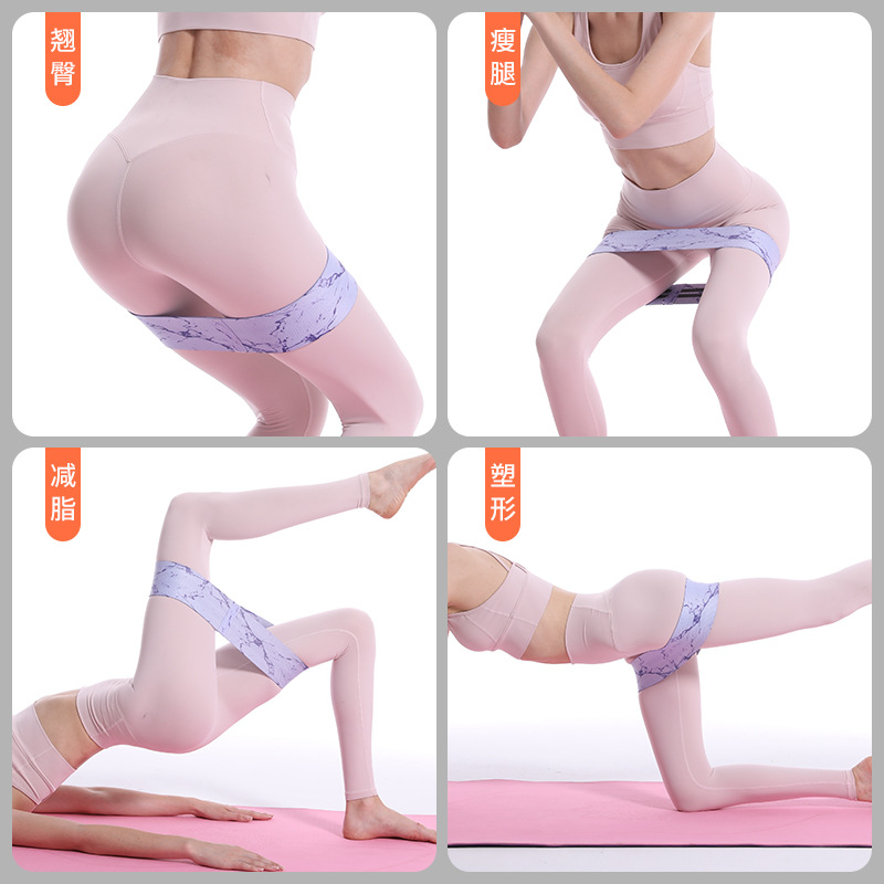 Amazon Hot Selling Yoga Fitness Elastic Resistance Band Buttocks Butt Training Squat Knitted Hip Circle Wholesale