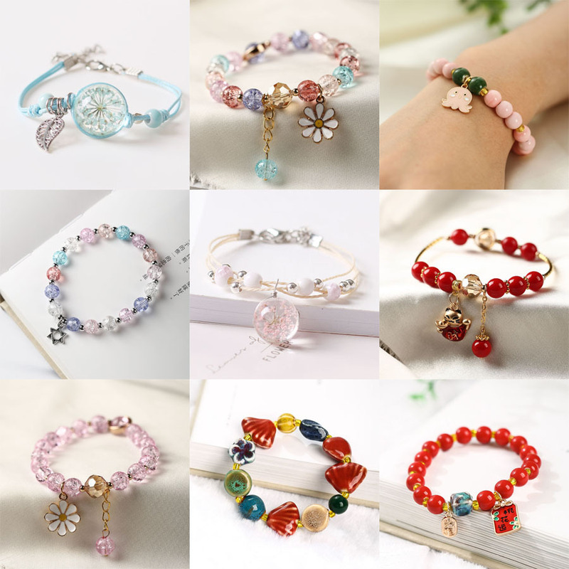 Ceramic Jewelry Small Fresh Bracelet Adjustable Student Female Gift Stall Stall Stall Supply New Ethnic Style Antique Style