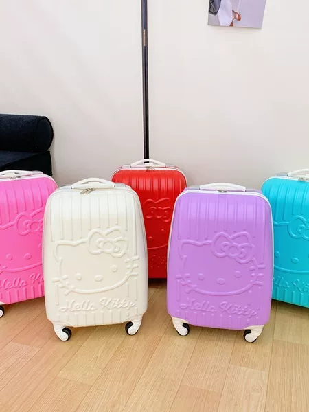 New 16inch Children's Trolley Suitcase, Cute Cartoon Kt Cat Travel Suitcase, Korean Style Student Luggage with Universal Wheels
