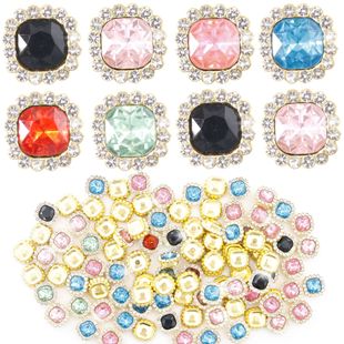 Square Shirt Rhinestone Full Diamond Hand-stitched Button Shirt Jacket Hand-stitched diy Jewelry Decorative Accessories Clothing