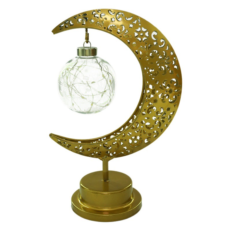 Transfronteriza hueco lámpara de Luna LED lámpara de bola estilo musulmán Lámpara decorativa dormitorio lámpara de mesa de vacaciones atmósfera lámpara de modelado