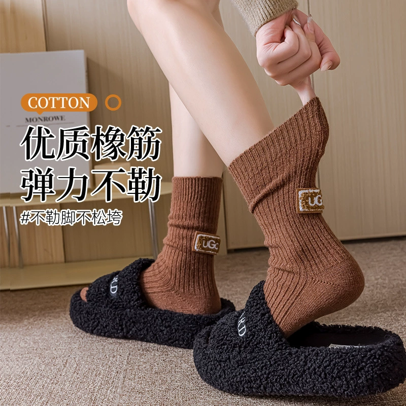 Woolen demi-season ugg, keep warm cashmere knee socks for pregnant, increased thickness