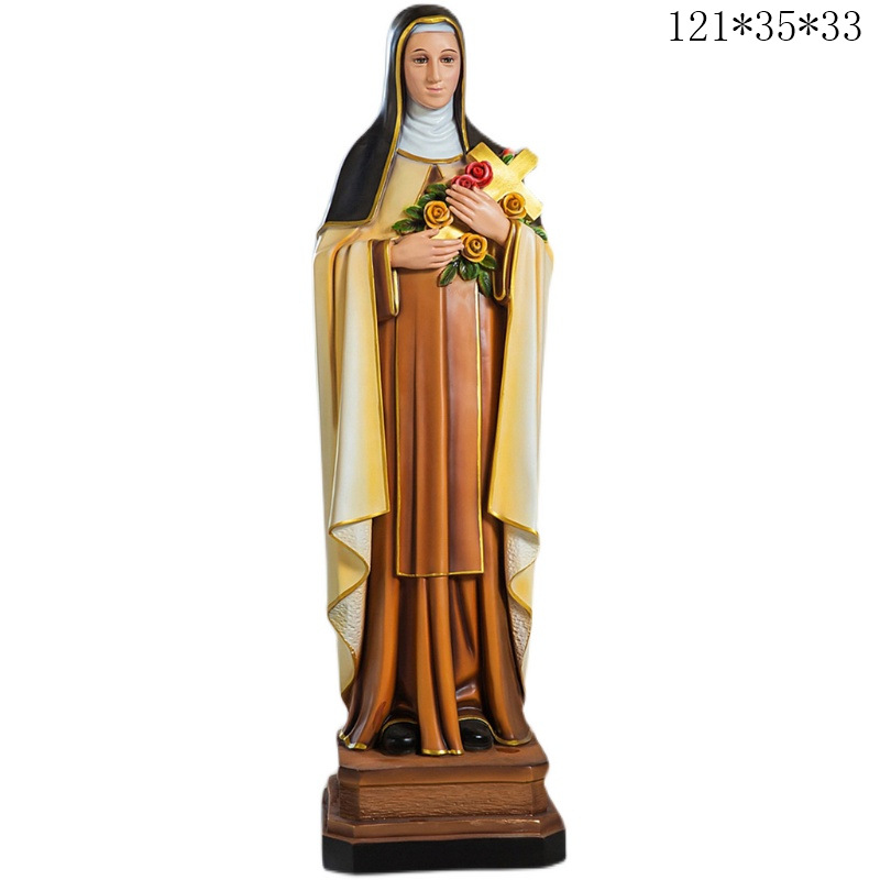 120cm Santa Teresa pequeña decoración de estatuas de fibra de vidrio decoración de la iglesia doméstica