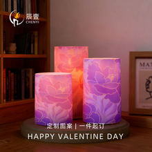 遥控led电子蜡烛灯订婚情人节日装饰紫色氛围灯亚克力无烟蜡烛灯