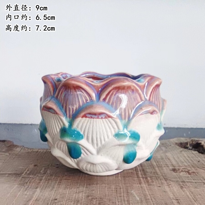 植木鉢の小さい新商品の缶のアイデアの磁器の缶の多い陶磁器の肉のミニ陶のレトロな家庭の陶磁器のたらいの園芸の太い新しいです。|undefined