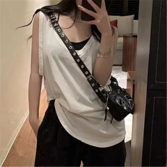 【鬆弛感拿捏】美式寬鬆無袖背心女夏季寬鬆慵懶街拍百搭寬鬆上衣