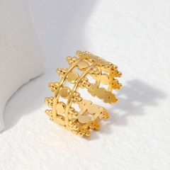 跨境歐美鈦鋼戒指男女開口不鏽鋼情侶指環不掉色復古時尚戒指批發