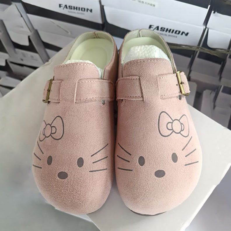 Modas pequeñas lindas zapatillas de dibujos animados de media cabeza zapatillas de mujer primavera y verano 2026 nuevas zapatillas de Bocken perezosas image 9