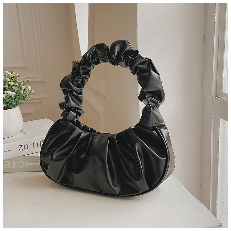 353g Weight Polyester Lining Material Ruched Bag, Sewing Thread Fashion Element Zipper Closure Type Single Shoulder Strap Strap Type Shoulder Bag Bags Type Casual, Daily, Shopping Occasion Pu Leather Material Solid Color Pattern All Seasons Season Women's Gender Classic Style Style Dumpling Shape Shape Women's Pu Leather Solid Color Classic Style Ruched Bag Sewing Thread Dumpling Shape Zipper Shoulder Bag 4
