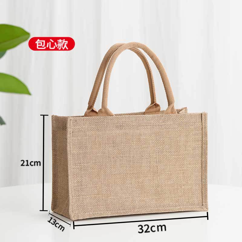 Bolsa de arpillera personalizada protección del medio ambiente bolsa de regalo de compras de lino de yute bolsa de lona de salida de moda logotipo personalizado