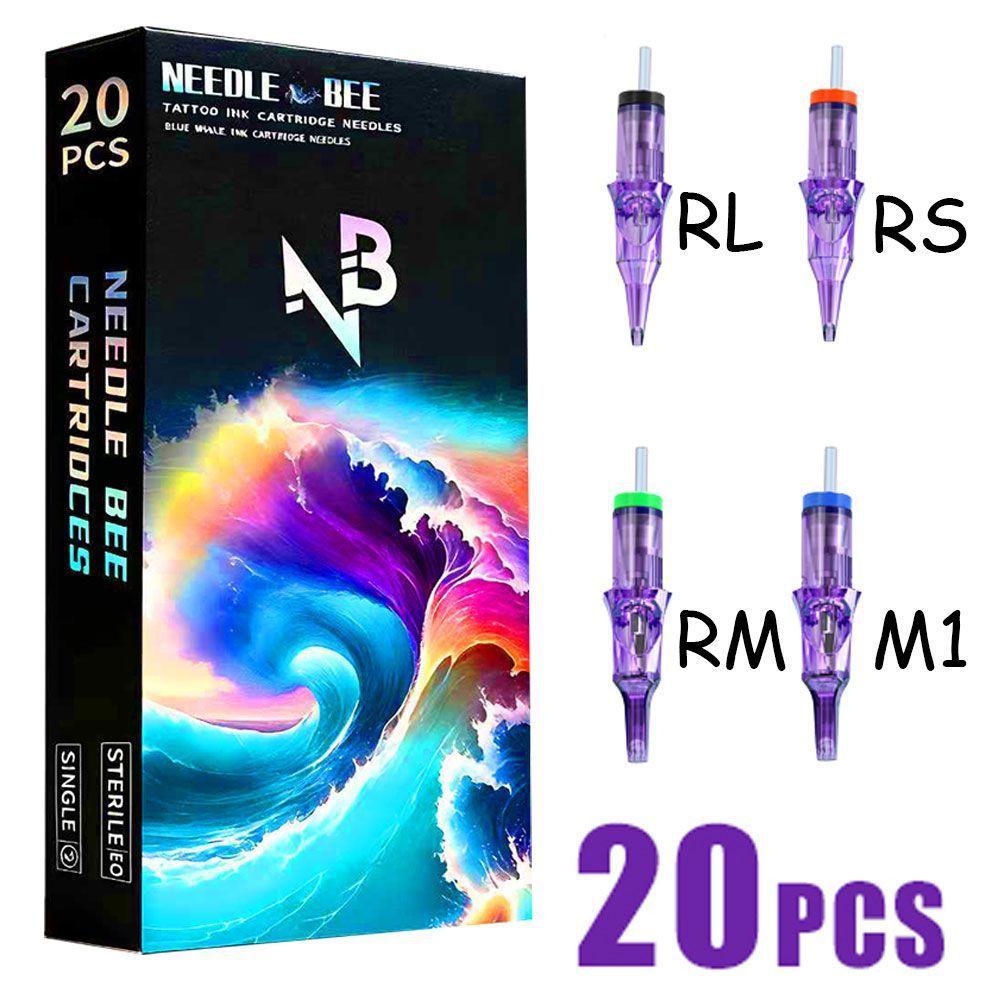 Blue Whale Tattoo All-in-One Needle 20-Piece Disposable Permanent Tattoo Needle Professional Needle Tip Tattoo Machine All-in-One Needle Equipment