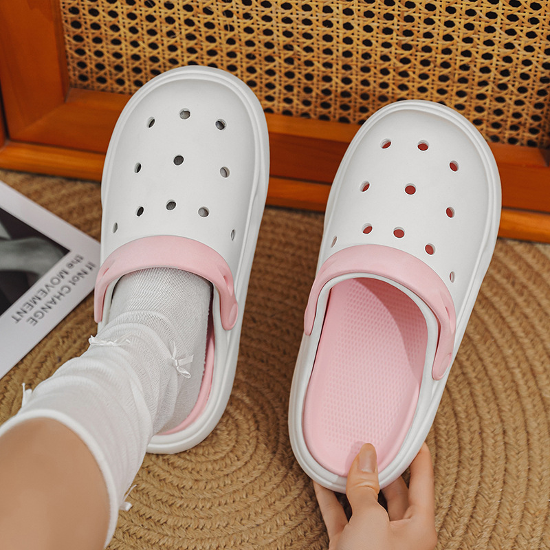 2025 verano nuevo estilo zapatos con agujeros color sólido simple casual suela suave resistente al desgaste pisando heces cómodas sandalias de playa para hombres y mujeres