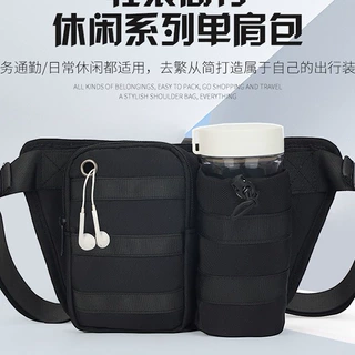 新款工装日系多口袋机能单肩邮差斜跨包户外山系腰包侧肩男背包小