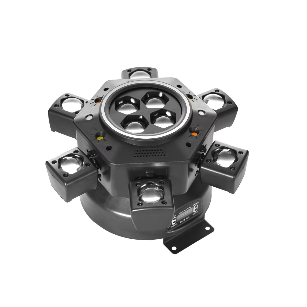 Seis brazos King Kong bola mágica patrón estroboscópico luz láser barra bungee luces de escenario KTV luces flash giratorias sacudeca luz