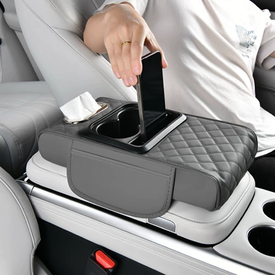 Car Armrest Box Mat, Nappa: Armrest box - grey
