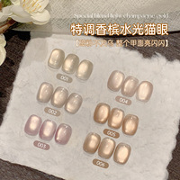 宝诗曼香槟水光猫眼秋冬爆闪网红胶美甲甲油胶流行显白猫眼胶