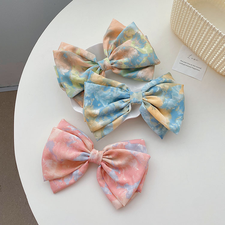 Women's Sweet Simple Style Printing Bow Knot Cloth Headwear Hair Clip display picture 6
