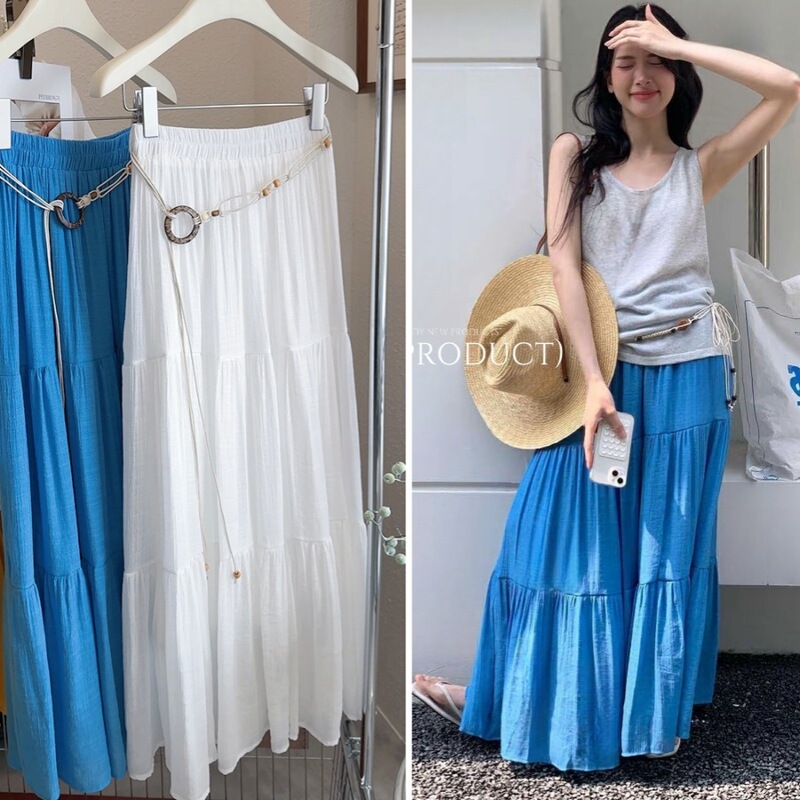 Cotton Linen Skirt Women's Summer 2025 New Hip Covering Slimming Elegant Flotage Long Skirt Oversized Japanese Style Artistic Skirt