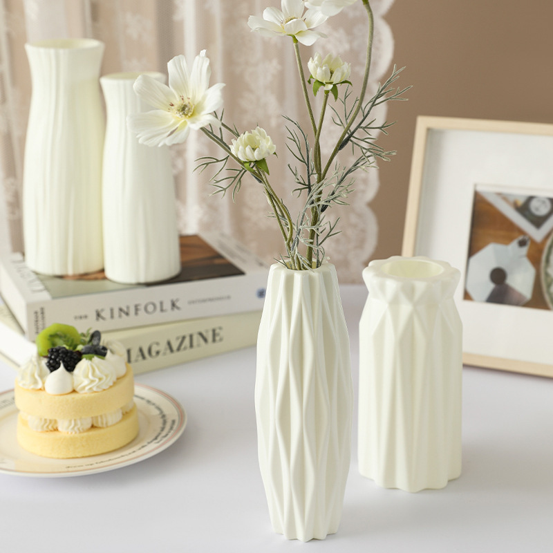Scandinavian Simple Vase Dried Flower Arrangement Hydroponic Plastic Vase Living Room Creative Small Fresh Ornaments Flower Arrangement Decorative Bottle