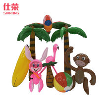 跨境批发pvc充气椰子树小鸟沙滩球香蕉玩具 广告道具动物组合