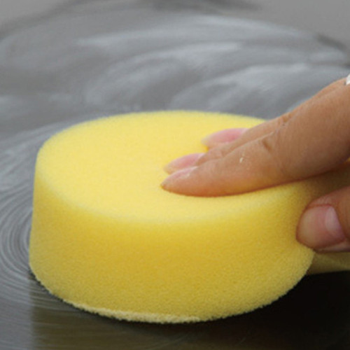 Yellow round thick sponge car waxing polishing sofa seat leather clothing leather bag leather jacket cleaning brush