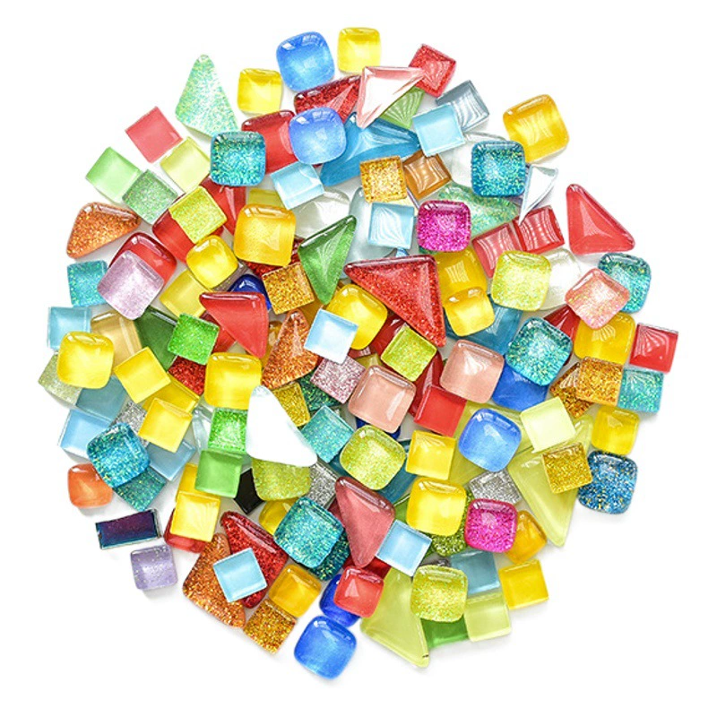 1 кг блестящая Мозаика DIY материал ручной работы с несколькими источниками без кристаллов частицы камня прозрачное стекло плоские бусины для продвижения