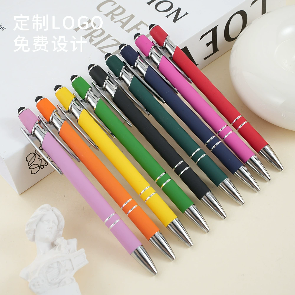 Трансграничная ручка Amazon Maggi, алюминиевый стержень, пресс-шариковая ручка, емкостная сенсорная подарочная ручка, рекламная ручка с принтом, индивидуальный логотип