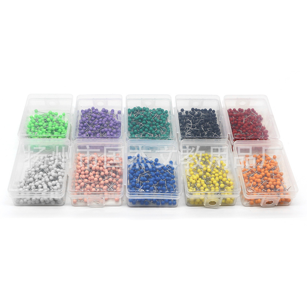 Colorful large-headed round headed short pushpin 200 pieces plastic box fishing tackle accessories 15mm