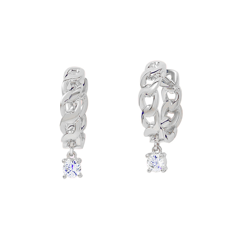 Inlay Design 1 Pair Elegant Lady Simple Style Geometric Inlay Brass Zircon Earrings