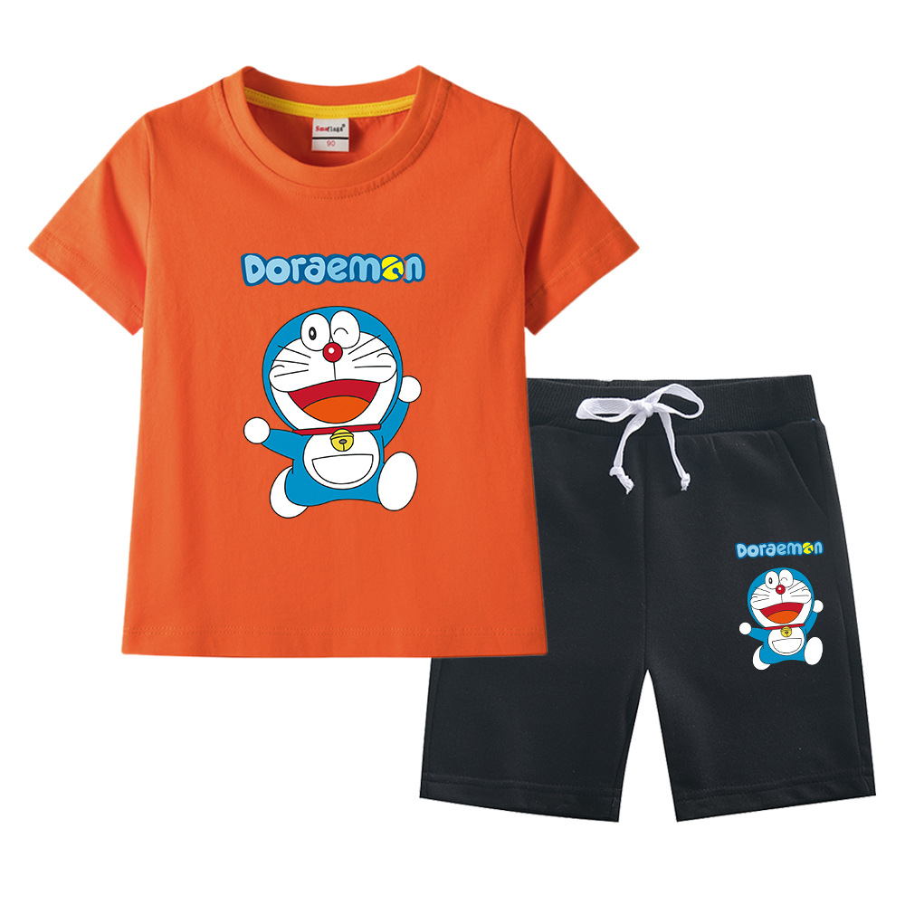 오렌지 T + 블랙 팬츠