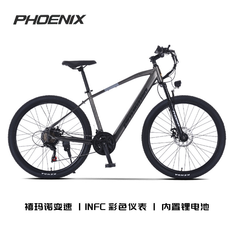 Phoenix Lithium Battery-Assisted Electric Bicycle Shimano Variable-Speed Mountain Bike for Men and Women with Dual Disc Brakes Phoenix Lithium Battery-Assisted Electric Bicycle Shimano Variable-Speed Mountain Bike for Men and Women with Dual Disc Brakes