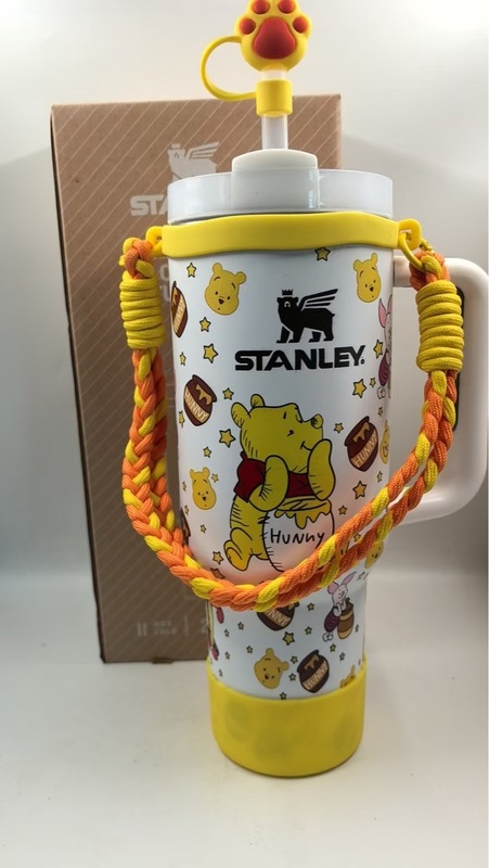 新款小熊维尼史丹利保温杯可爱卡通手提汽车杯便携车载手柄冰霸杯|undefined