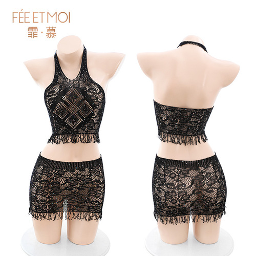 Flurry Luxe Diamond-Studded Embroidered Mesh Bodysuit Set 6674 Sexy Uniform Passionate Adult 48/Pack