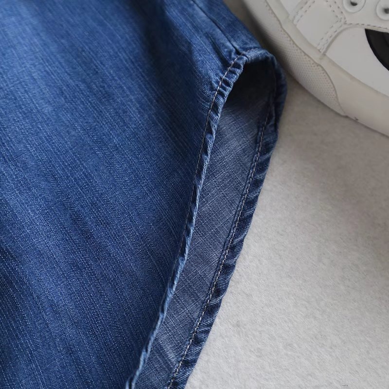 ​​Women’s Tencel Denim Shirt – Upgraded Breathable Long Sleeve Blouse (Light/Dark Blue, M-XXXL)​​_mkmklike.com