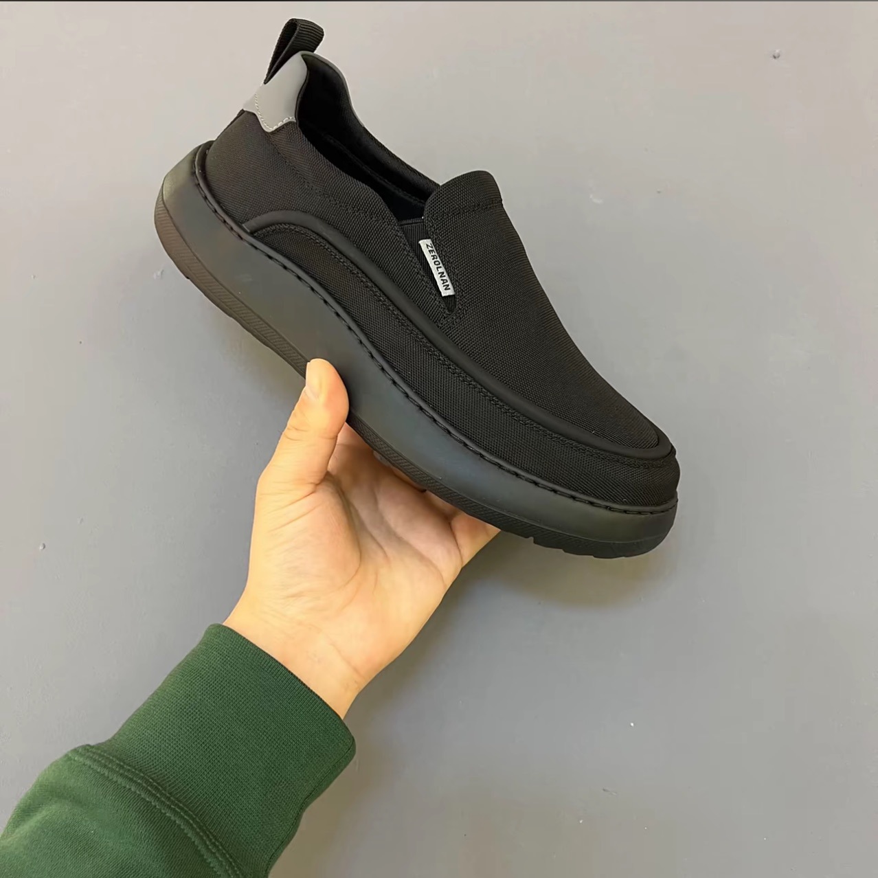 250239 Cloth Shoes with Thick Soles, Height-Increasing Casual Slip-On Men's Shoes, Low-Top Fashion Trendy Loafers, Breathable and Height-Enhancing