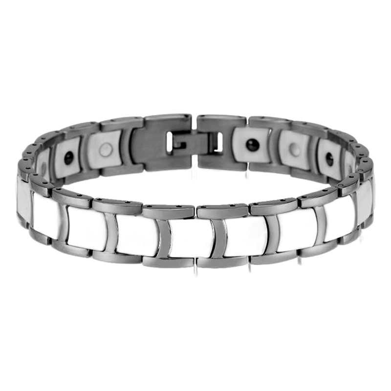 LAZADA suministro de joyas de acero de titanio con cerámica chapado en oro fuerte magnética piedra niños pulsera simple entrega de una pieza