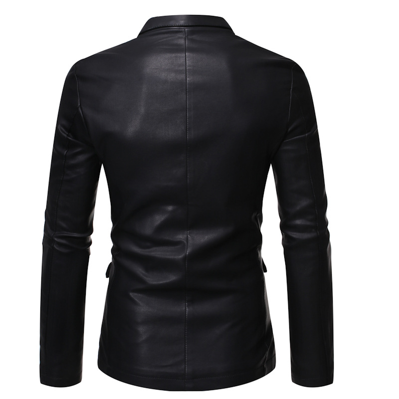 Otoño y invierno nuevo traje de cuero de tamaño grande chaqueta de cuero pu lavado con agua chaqueta de cuero delgada negocio casual chaqueta de hombre chaqueta superior hombre