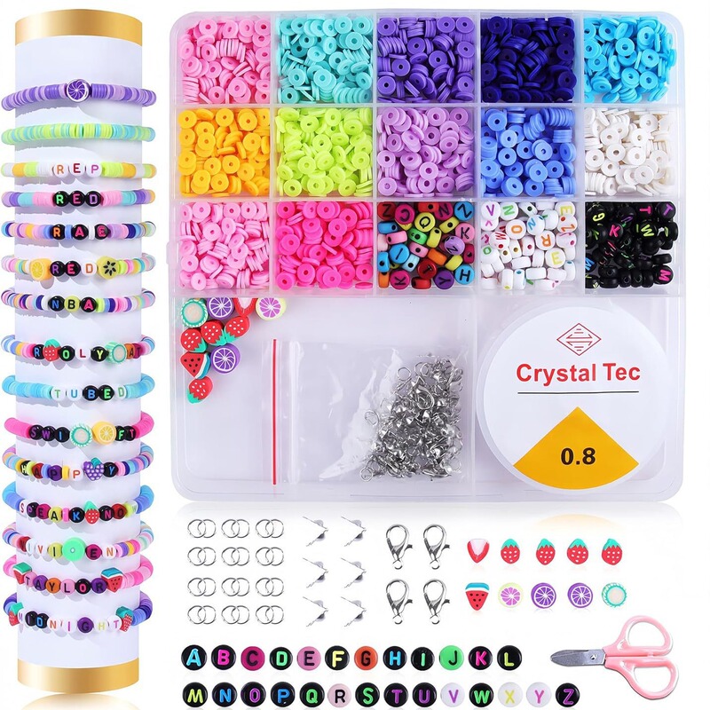 Cross-Border Clay Beaded Bracelet Making Kit Friendship Set Polymer Beads Letter Beads Fruit DIY Soft Clay Cross-Border Clay Beaded Bracelet Making Kit Friendship Set Polymer Beads Letter Beads Fruit DIY Soft Clay