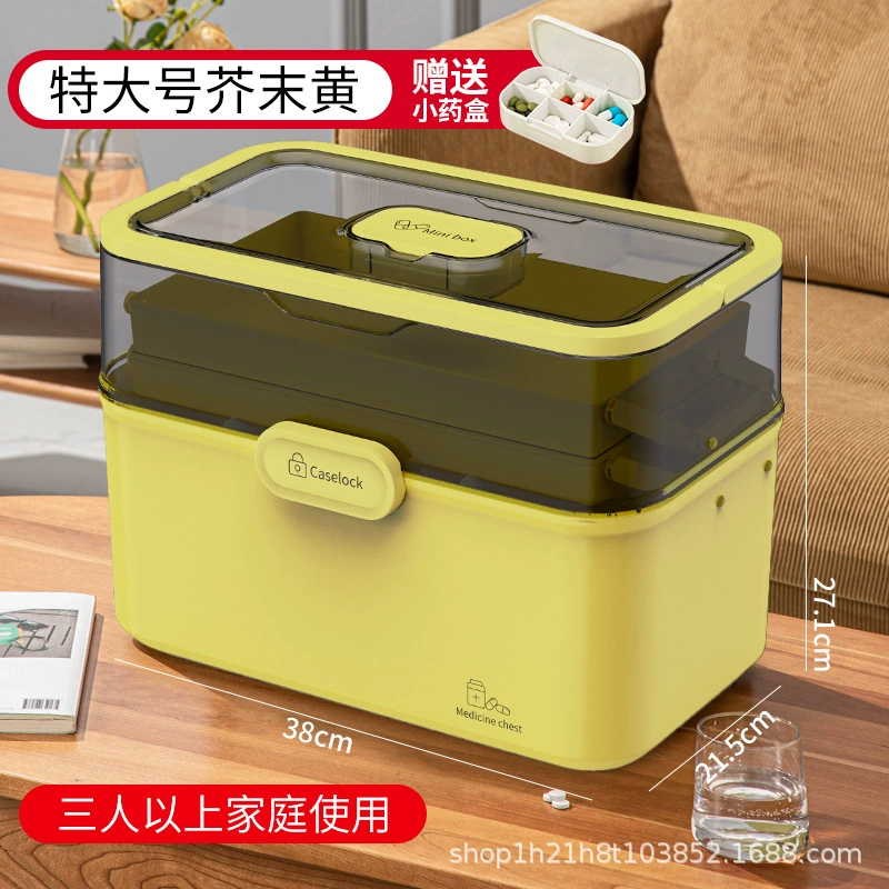 Medicine Storage Box Multi-Layer Family Organizer, Large Capacity, Clear Lid, Multiple Sizes