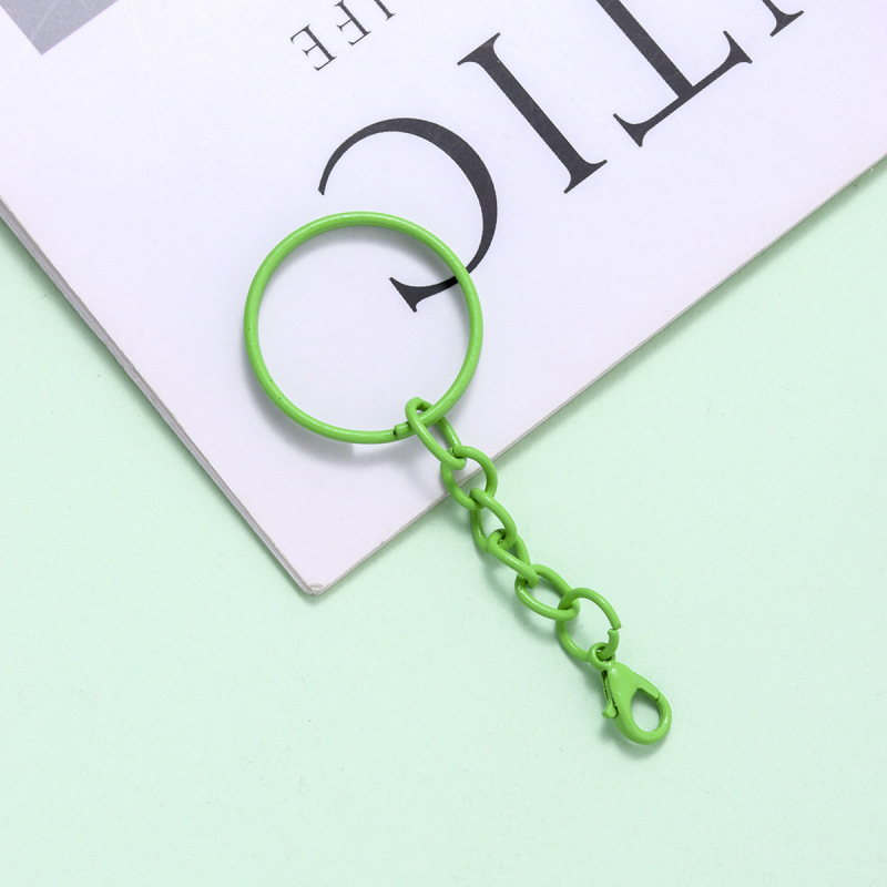 カラフルなペイントキーホルダーリングツイストチェーンロブスタークラスプキャンディーカラークリエイティブ DIY ジュエリーアクセサリーキーホルダー|undefined