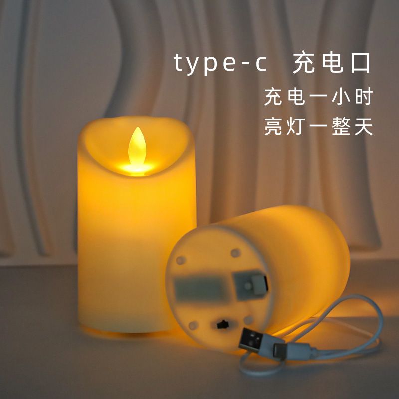 Vela electrónica LED recargable por USB con diseño realista para bodas KTV clubes y decoración transfronteriza image 5