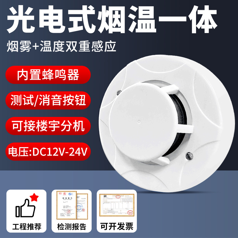 Integrated smoke temperature with wired smoke feel