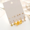 Earrings, cute set flower-shaped, wholesale, four-leaf clover, flowered, simple and elegant design
